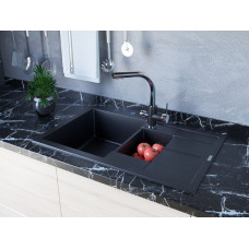 Мойка кварцевая FLUGEN 60/1,5, IT-GRANIT, PM237850-BL, черный, 775х495 мм, Paulmark