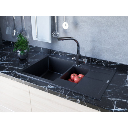 Мойка кварцевая FLUGEN 60/1,5, IT-GRANIT, PM237850-BL, черный, 775х495 мм, Paulmark