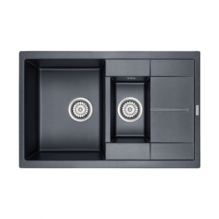 Мойка кварцевая FLUGEN 60/1,5, IT-GRANIT, PM237850-BLM, черный-металлик, 775х495 мм, Paulmark Мойка кварцевая FLUGEN 60/1,5, IT-GRANIT, PM237850-BLM, черный-металлик, 775х495 мм, Paulmark