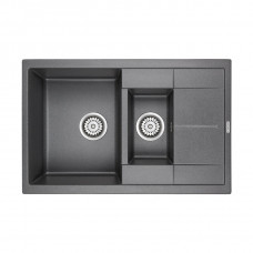 Мойка кварцевая FLUGEN 60/1,5, IT-GRANIT, PM237850-DG, графит, 775х495 мм, Paulmark