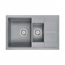 Мойка кварцевая FLUGEN 60/1,5, IT-GRANIT, PM237850-GRM, серый металлик, 775х495 мм, Paulmark
