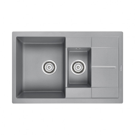 Мойка кварцевая FLUGEN 60/1,5, IT-GRANIT, PM237850-GRM, серый металлик, 775х495 мм, Paulmark