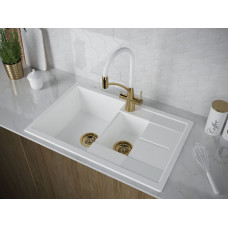 Мойка кварцевая FLUGEN 60/1,5, IT-GRANIT, PM237850-WH, белый, 775х495 мм, Paulmark
