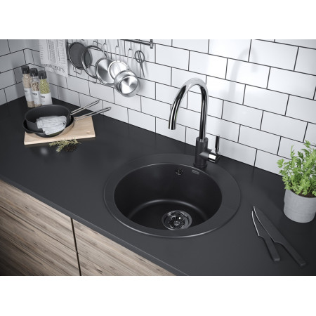 Мойка кварцевая GELEGEN 50, IT-GRANIT, PM404800-BL, черный, D475 мм, Paulmark Мойка кварцевая GELEGEN 50, IT-GRANIT, PM404800-BL, черный, D475 мм, Paulmark