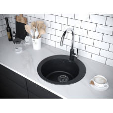 Мойка кварцевая GELEGEN 50, IT-GRANIT, PM404800-BLM, черный металлик, D475 мм, Paulmark
