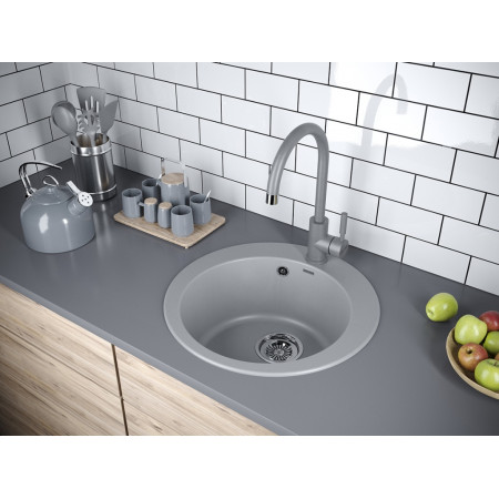 Мойка кварцевая GELEGEN 50, IT-GRANIT, PM404800-GRM, серый металлик, D475 мм, Paulmark Мойка кварцевая GELEGEN 50, IT-GRANIT, PM404800-GRM, серый металлик, D475 мм, Paulmark