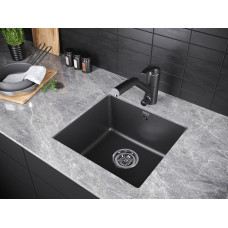 Мойка кварцевая GERA 50, IT-GRANIT, PM104546-BL, черный, 445х460, подст. мон. Paulmark