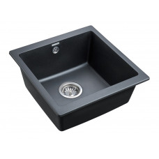 Мойка кварцевая GERA 50, IT-GRANIT, PM104546-BLM, черный металлик, 445х460, подст. мон. Paulmark