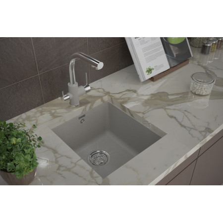 Мойка кварцевая GERA 50, IT-GRANIT, PM104546-GR, серый, 445х460, подст. мон. Paulmark Мойка кварцевая GERA 50, IT-GRANIT, PM104546-GR, серый, 445х460, подст. мон. Paulmark
