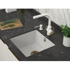 Мойка кварцевая GERA 50, IT-GRANIT, PM104546-WH, белый, 445х460, подст. мон. Paulmark