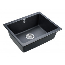 Мойка кварцевая GERA 60, IT-GRANIT, PM205546-BLM, черный металлик, 555х460, подст. мон. Paulmark