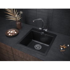 Мойка кварцевая KANTE 50, IT-GRANIT, PM105152-BLM, черный металлик, 510х520, Paulmark