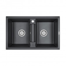 Мойка кварцевая TANDEM 80/2, IT-GRANIT, PM238150-BL, черный, 810х500 мм, Paulmark