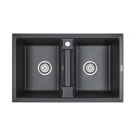 Мойка кварцевая TANDEM 80/2, IT-GRANIT, PM238150-BL, черный, 810х500 мм, Paulmark Мойка кварцевая TANDEM 80/2, IT-GRANIT, PM238150-BL, черный, 810х500 мм, Paulmark