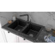 Мойка кварцевая TANDEM 80/2, IT-GRANIT, PM238150-BL, черный, 810х500 мм, Paulmark Мойка кварцевая TANDEM 80/2, IT-GRANIT, PM238150-BL, черный, 810х500 мм, Paulmark