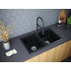 Мойка кварцевая TANDEM 80/2, IT-GRANIT, PM238150-BLM, черный-металлик, 810х500 мм, Paulmark