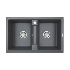 Мойка кварцевая TANDEM 80/2, IT-GRANIT, PM238150-DG, графит, 810х500 мм, Paulmark