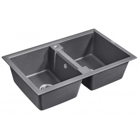 Мойка кварцевая TANDEM 80/2, IT-GRANIT, PM238150-DG, графит, 810х500 мм, Paulmark