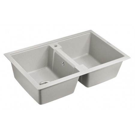 Мойка кварцевая TANDEM 80/2, IT-GRANIT, PM238150-GR, серый, 810х500 мм, Paulmark