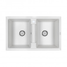 Мойка кварцевая TANDEM 80/2, IT-GRANIT, PM238150-WH, белый, 810х500 мм, Paulmark