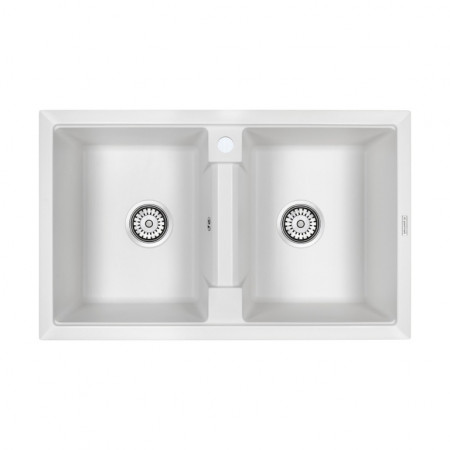 Мойка кварцевая TANDEM 80/2, IT-GRANIT, PM238150-WH, белый, 810х500 мм, Paulmark Мойка кварцевая TANDEM 80/2, IT-GRANIT, PM238150-WH, белый, 810х500 мм, Paulmark