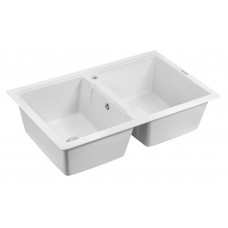 Мойка кварцевая TANDEM 80/2, IT-GRANIT, PM238150-WH, белый, 810х500 мм, Paulmark