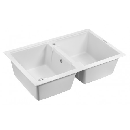 Мойка кварцевая TANDEM 80/2, IT-GRANIT, PM238150-WH, белый, 810х500 мм, Paulmark Мойка кварцевая TANDEM 80/2, IT-GRANIT, PM238150-WH, белый, 810х500 мм, Paulmark