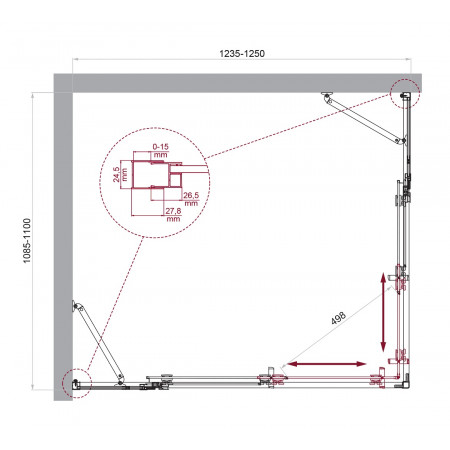 Душевой уголок LUCE-AH-22-125/110-C-Cr Душевой уголок LUCE-AH-22-125/110-C-Cr