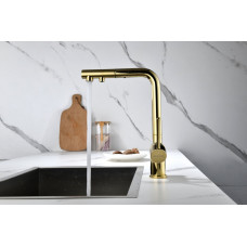 Смеситель для кухни SERPENTINE, золото, Se213222-G, Paulmark