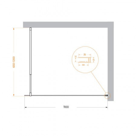 Душевая перегородка BelBagno KRAFT-L-1-110-C-NERO Душевая перегородка BelBagno KRAFT-L-1-110-C-NERO