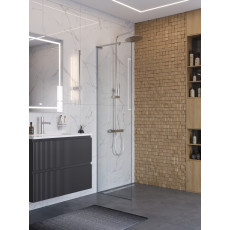 Душевая перегородка BelBagno UNO-L-1-TB-70-C-Cr профиль хром, стекло прозрачное