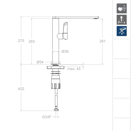 Смеситель для кухни KITCHEN 388401MCNM черный Смеситель для кухни KITCHEN 388401MCNM черный