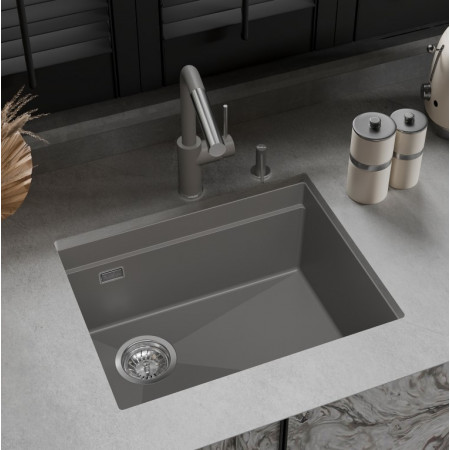 RIVELATO Мойка LINO 554-L 1-чаш 550*440 grigio metallizzatoato арт.LN-554-L grigio metallizzato RIVELATO Мойка LINO 554-L 1-чаш 550*440 grigio metallizzatoato арт.LN-554-L grigio metallizzato