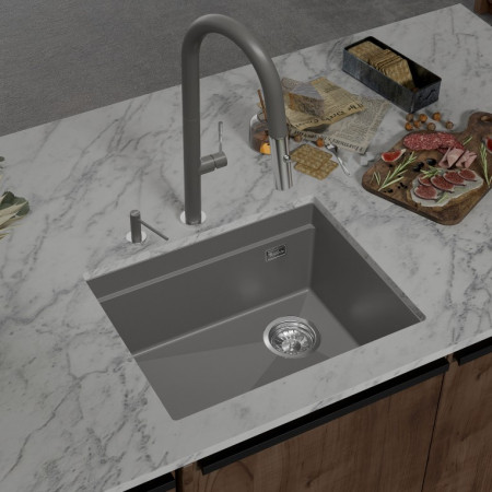 RIVELATO Мойка LINO 554-R 1-чаш 550*440 grigio metallizzatoato арт.LN-554-R grigio metallizzato