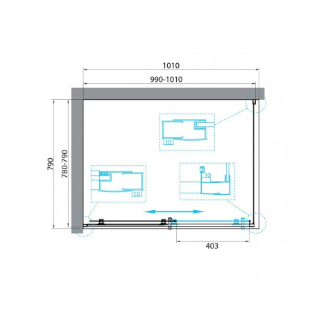 Душевой уголок BelBagno UNO-195-AH-1-100/80-C-Cr Душевой уголок BelBagno UNO-195-AH-1-100/80-C-Cr