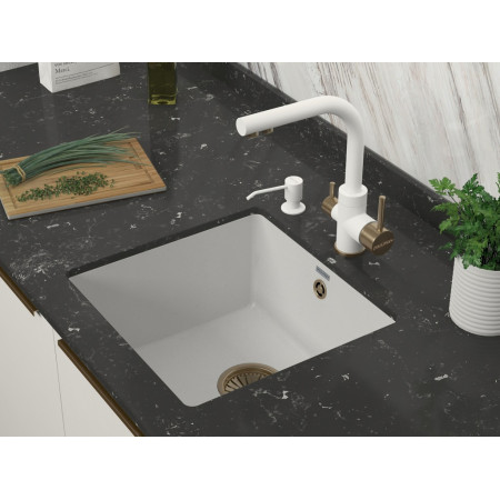 Смеситель для кухни ESSEN, белый матовый-бронза, Es213011-431BR, Paulmark Смеситель для кухни ESSEN, белый матовый-бронза, Es213011-431BR, Paulmark