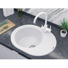 Смеситель для кухни с фильтром ESSEN, белый матовый Paulmark Es213211-WH