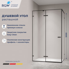 Душевой уголок с распашной дверью на петлях - RGW SV-040B (Прозрачное, 1100x800)