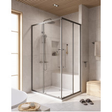 Душевой уголок Cezares RELAX-304-AH-2-120/90-C-GM, 120х90х200, профиль оружейная сталь, прозрачное стекло