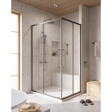 Душевой уголок Cezares RELAX-304-AH-2-120/90-C-GM, 120х90х200, профиль оружейная сталь, прозрачное стекло
