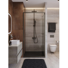 Душевая дверь Cezares LUX-B-FS-1-90-C-GM, 90х195, профиль оружейная сталь, стекло прозрачное