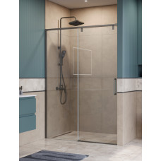 Душевая дверь шириной 140см BelBagno SOFT_CLOSE-1-BF-1-140-C-GM профиль оружейная сталь, стекло прозрачное