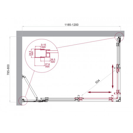 Душевой уголок BelBagno LUCE-AH-21-120/80-P-Cr Душевой уголок BelBagno LUCE-AH-21-120/80-P-Cr
