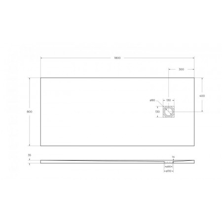 Поддон из искусственного мрамора Belbagno TRAY-MR-UNO-AH-180/80-35-W-CR Поддон из искусственного мрамора Belbagno TRAY-MR-UNO-AH-180/80-35-W-CR