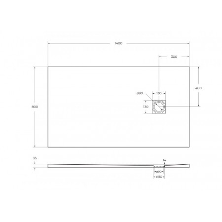 Поддон из искусственного мрамора Belbagno TRAY-MR-UNO-AH-140/80-35-W-CR Поддон из искусственного мрамора Belbagno TRAY-MR-UNO-AH-140/80-35-W-CR