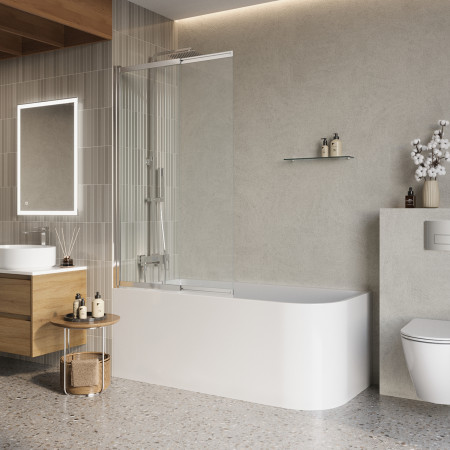 Шторка на ванну BelBagno LUCE-VF-11-100/145-C-Cr Шторка на ванну BelBagno LUCE-VF-11-100/145-C-Cr