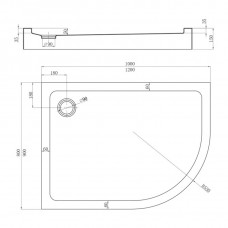 Душевой поддон белый TZ55L-10080-C5 акрил 1000х800х150 Tezeo acrylic Veconi