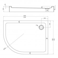 Душевой поддон белый TZ55R-10080-C5 акрил 1000х800х150 Tezeo acrylic Veconi