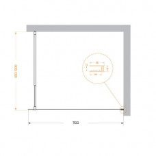 Душевая перегородка BelBagno KRAFT-L-1-110-C-Cr
