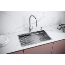 Мойка нерж. сталь NEXT-PRO 74 UNI, PM707445-BS, брашированная сталь,  740х450 мм, Paulmark